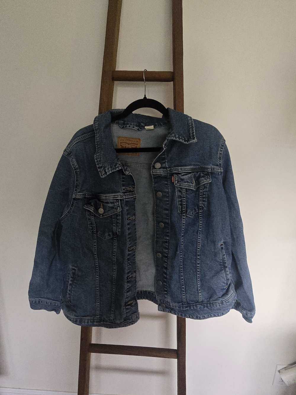 Levi's Medium Blue Denim Jacket with Leather Patch